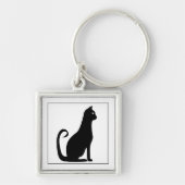Porte-clés Design de chat noir (Devant)