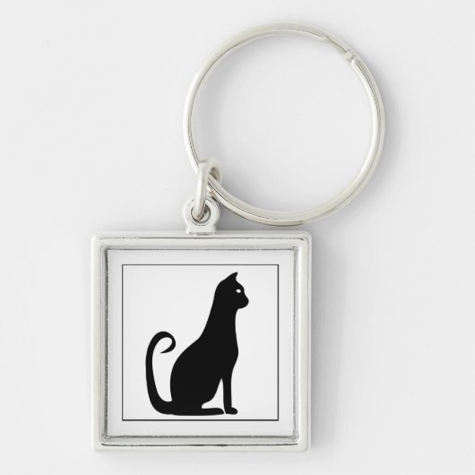 Porte-clés Design de chat noir (Devant)