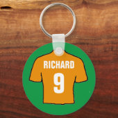 Porte-clés Design de chemise de football en or ancien. (Recto)
