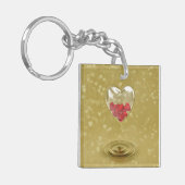 Porte-clés Design de coeur en verre romantique (Devant gauche)