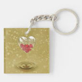 Porte-clés Design de coeur en verre romantique (Dos)