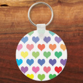 Porte-clés Design de coeurs colorés (Recto)