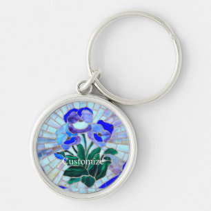Porte-clés Design de fleur en verre