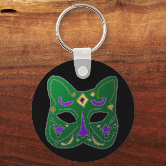 Porte-clés Design de masque vénitien vert (Verso)