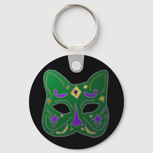 Porte-clés Design de masque vénitien vert (Verso)