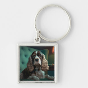 Porte-clés Design de portrait classique de Cocker Spaniel élé