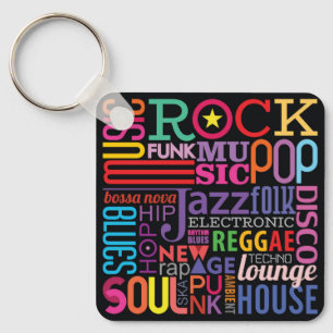 Porte-clés Design de texte coloré
