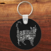 Porte-clés Design de texte de chat blanc (Recto)