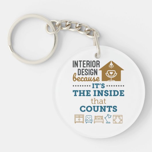 Porte-clés Design d'intérieur parce que c'est l'intérieur qui (Devant)