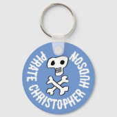 Porte-clés Design du crâne et des os croisés (Verso)