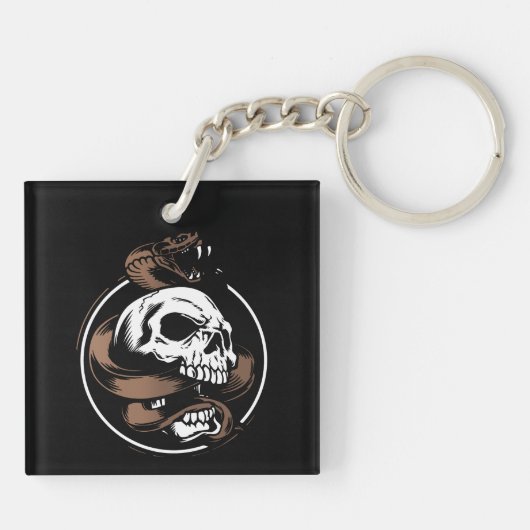 Porte-clés Design du crâne et du serpent : Squeeze of Fate (Dos)