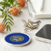 Porte-clés Design du drapeau de l'État du Nebraska (Côté)