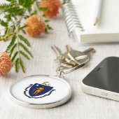 Porte-clés Design du drapeau d'État du Massachusetts (Côté)