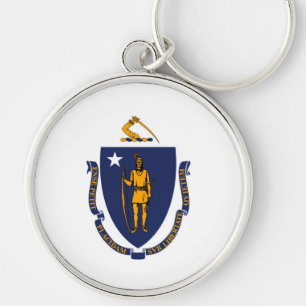 Porte-clés Design du drapeau d'État du Massachusetts