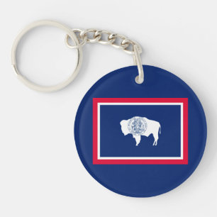 Porte-clés Design du drapeau d'état du Wyoming