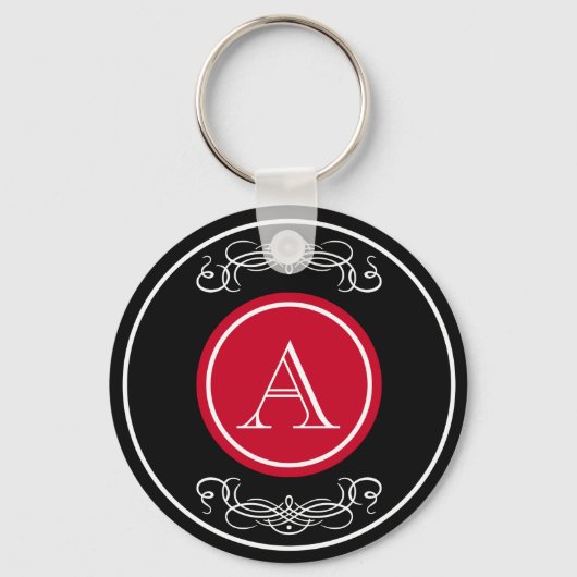 Porte-clés Design élégant de monogramme (Recto)