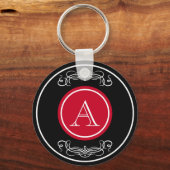 Porte-clés Design élégant de monogramme (Recto)