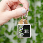 Porte-clés Design élégant Green Sweet 16 Zebra Heart Design N (main)