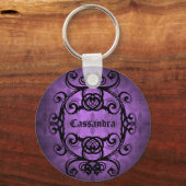 Porte-clés Design élégant violet gothique (Recto)