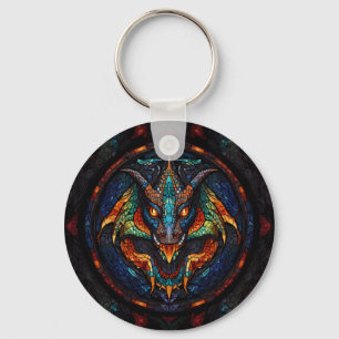 Porte-clés Design en mosaïque de verre de dragon
