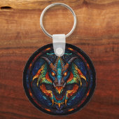 Porte-clés Design en mosaïque de verre de dragon (Verso)
