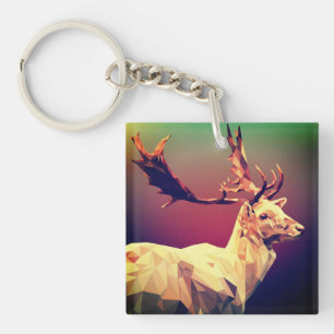Porte-clés Design en polygone de cerf