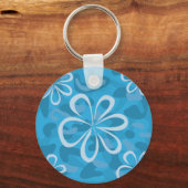 Porte-clés Design floral bleu (Recto)