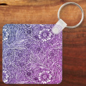 Porte-clés Design floral complexe dans les tons violets et bl (Verso)