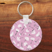 Porte-clés Design Floral Rose - Art Fleur Élégant (Recto)