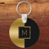 Porte-clés Design géométrique noir et or (Recto)