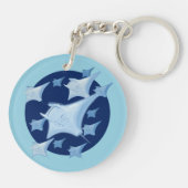 Porte-clés Design graphique Manta Ray Lover (Dos)