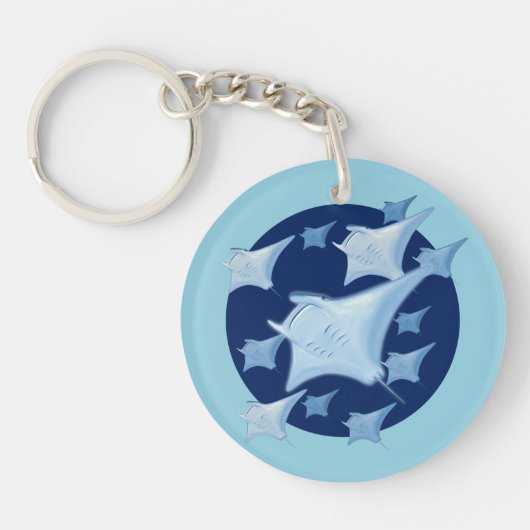 Porte-clés Design graphique Manta Ray Lover (Devant)