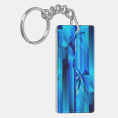 Porte-clés Design graphique transparent - bleu noir I (Devant gauche)