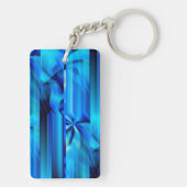 Porte-clés Design graphique transparent - bleu noir I (Dos)
