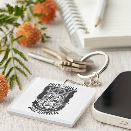 Porte-clés Design Guitar Rock (Devant Droit)