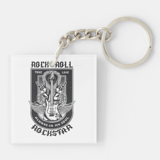 Porte-clés Design Guitar Rock (Dos)