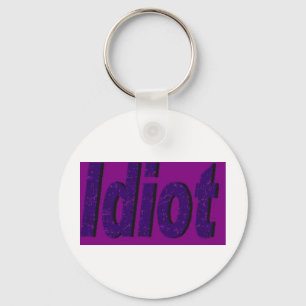Porte-clés Design "Idiot" violet stylisé