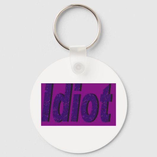 Porte-clés Design "Idiot" violet stylisé (Recto)