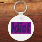 Porte-clés Design "Idiot" violet stylisé (Recto)