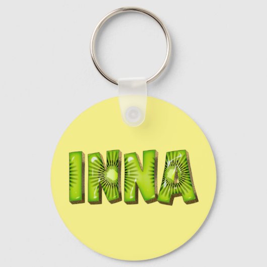 Porte-clés design Kiwi au nom Inna (Recto)