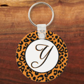 Porte-clés Design léopard orange avec Y (Recto)