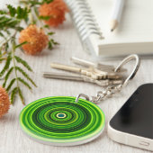Porte-clés Design Mandala vert géométrique-64555 (Devant Droit)