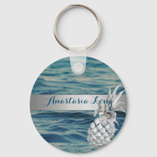 Porte-clés Design Moderne, Plage, Voir, Ananas