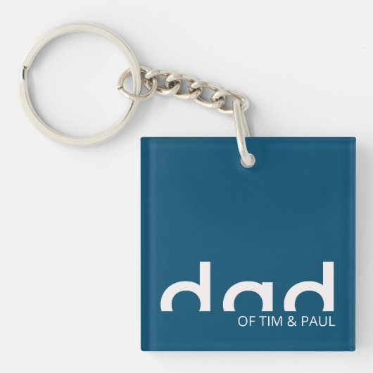 Porte-clés Design moderne simple père avec enfants Noms enfan (Devant)