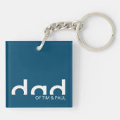 Porte-clés Design moderne simple père avec enfants Noms enfan (Dos)