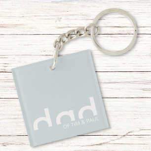 Porte-clés Design moderne simple père avec enfants Noms enfan