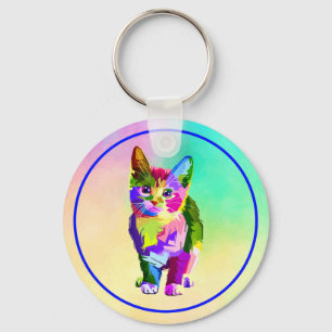 Porte-clés Design prismatique Stylisé Kitten-32345