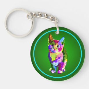 Porte-clés Design prismatique Stylisé Kitten-32345