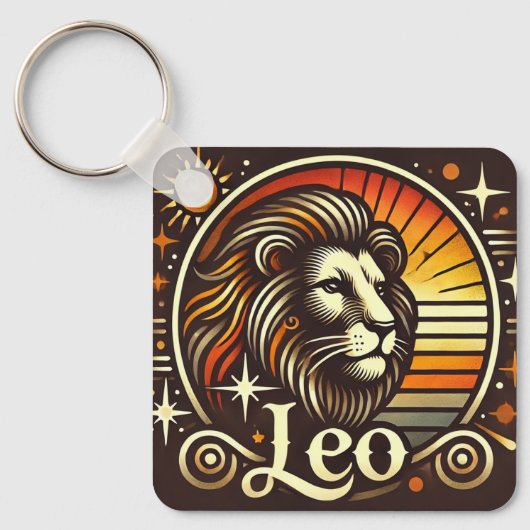 Porte-clés Design rétro Porte - clé Leo Zodiac (Recto)