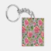 Porte-clés Design Rose de jardin de campagne français élégant (Devant gauche)